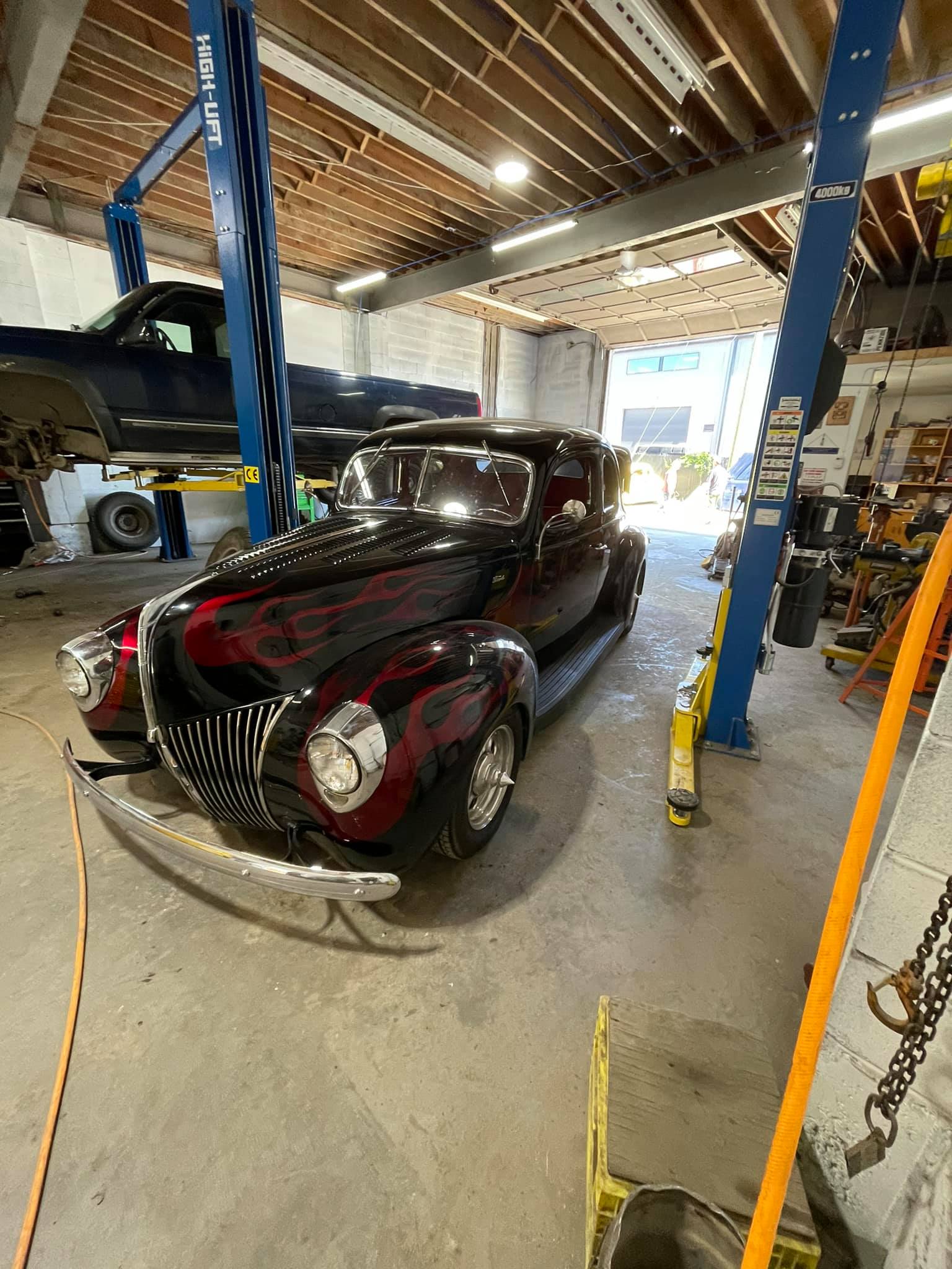 Hot rod in the shop